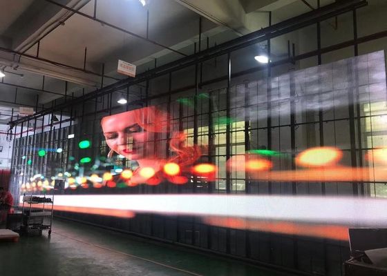 CCC โปร่งใส LED Curtain Display ดูผ่านแผงวิดีโอสำหรับห้างสรรพสินค้า
